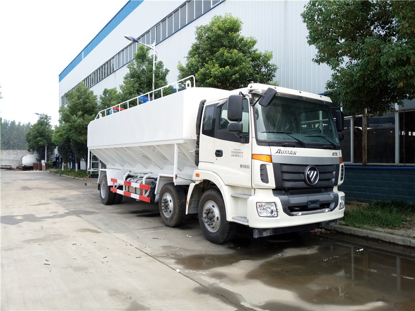 福田欧曼小三轴30立方散装饲料车